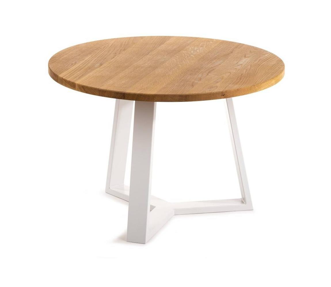 HowHomely Kávésasztal TRILEG 48x70 cm fehér/tölgy 