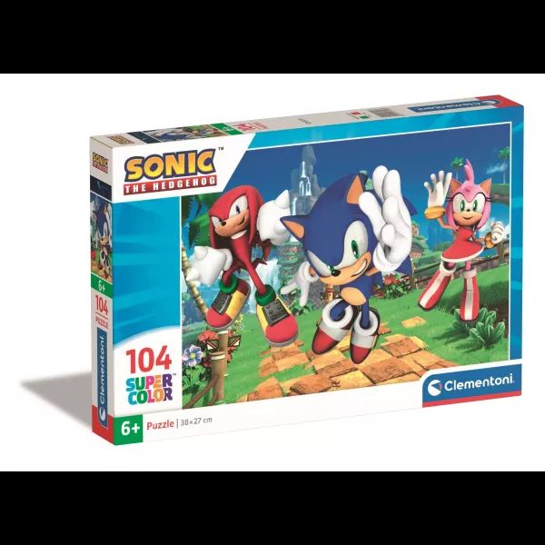 Clementoni: Sonic, a sündisznó és barátai - 104 darabos puzzle