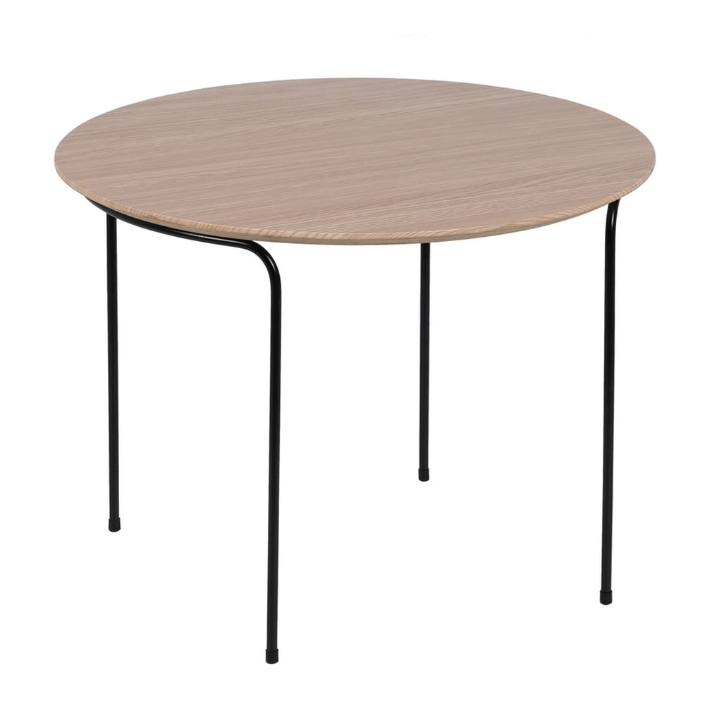 Natúr színű kerek dohányzóasztal tölgyfa dekoros asztallappal ø 60 cm Nude – Ixia