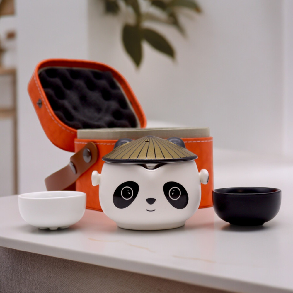 Panda Teáskészlet - Mini teáskanna és két csésze