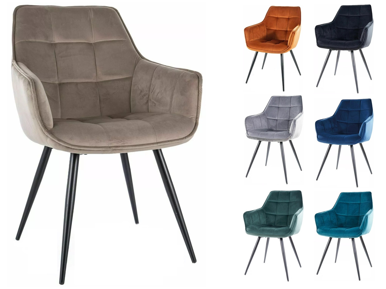 SIG-Lilia Velvet modern fémvázas szék
