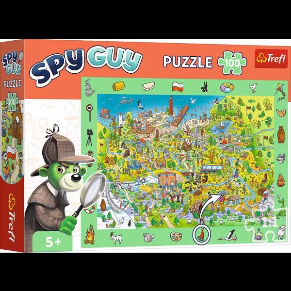 Trefl: Spy Guy Lengyelország nyomozós képkereső puzzle - 100 darabos