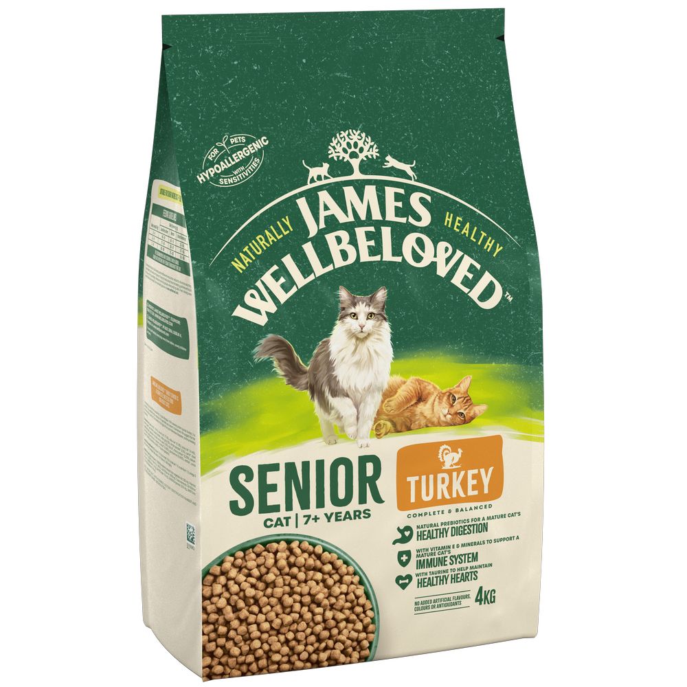 2x4kg James Wellbeloved Senior Cat pulyka & rizs száraz macskatáp