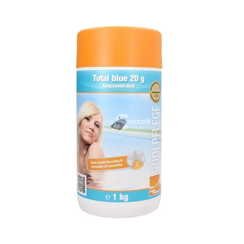 Aqua Perfect Total Blue (20 gr) 1kg, 3in1 multi tabletta - tisztító és ápoló termék a víztisztításhoz