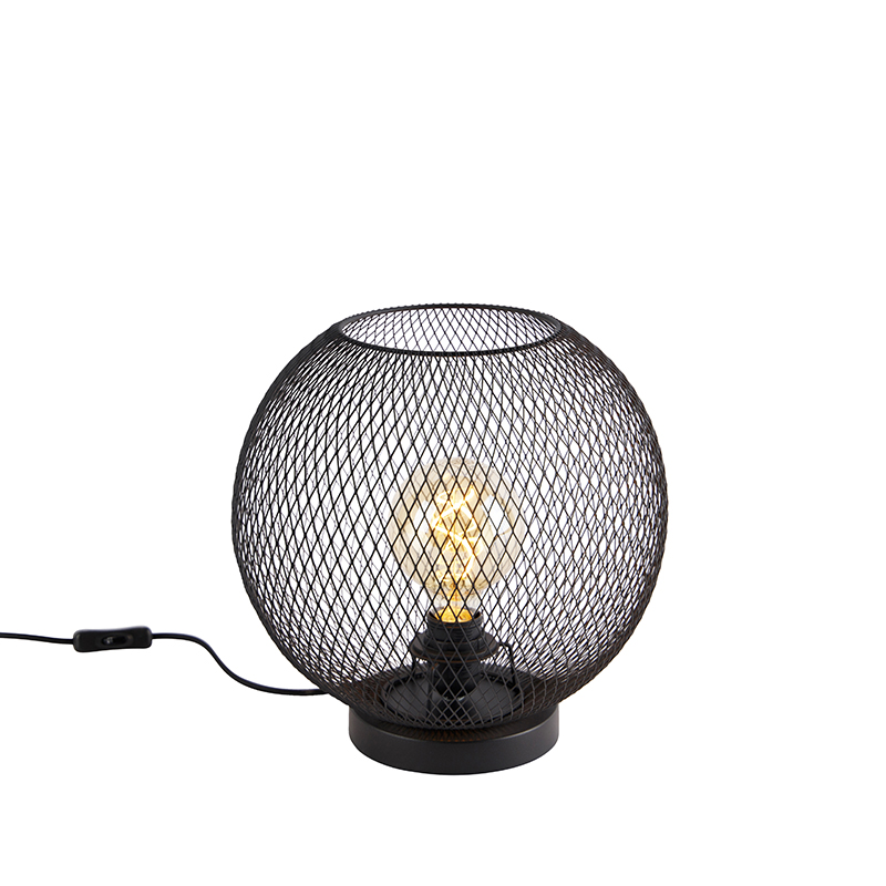 Modern asztali lámpa fekete - Mesh Ball