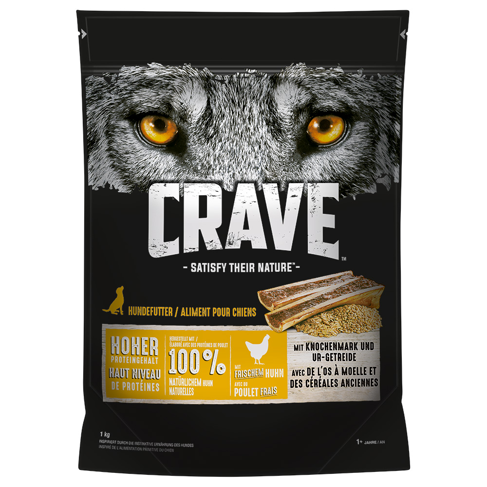 1kg Crave Adult száraz kutyatáp 20% árengedménnyel