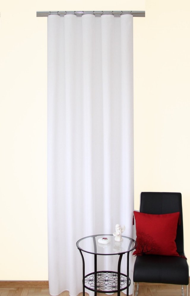 Dekoratív sötétítő függöny - fehér Hossz: 270 cm