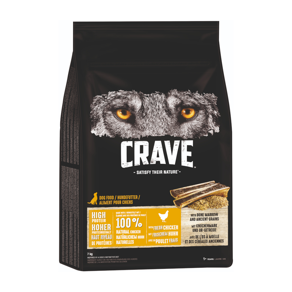 7kg Crave Adult száraz kutyatáp 20% árengedménnyel