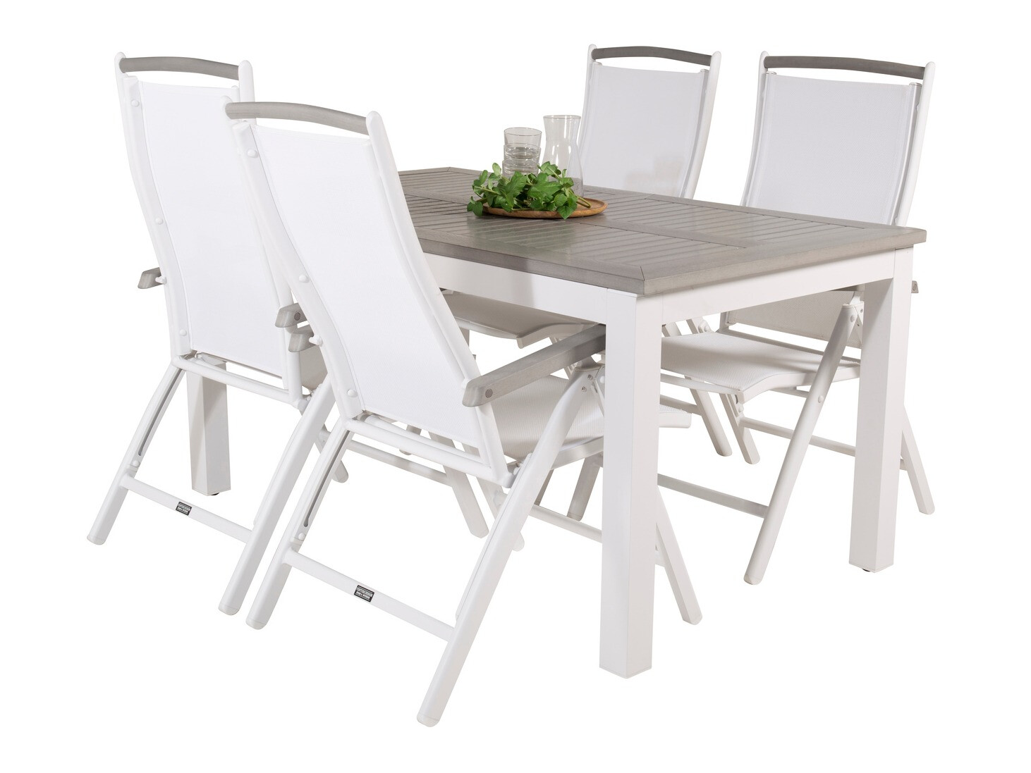 Asztal és szék garnitúra Dallas 2236 (Fehér + Szürke)