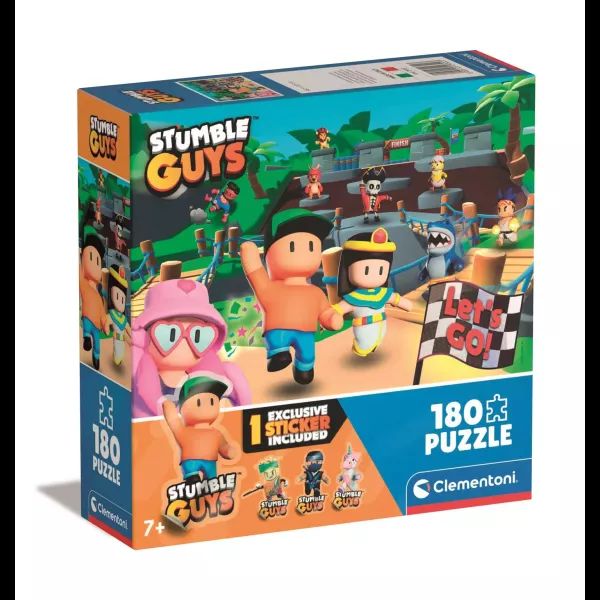 Clementoni: Stumble Guys 1. széria - 180 darabos puzzle ajándék matricával