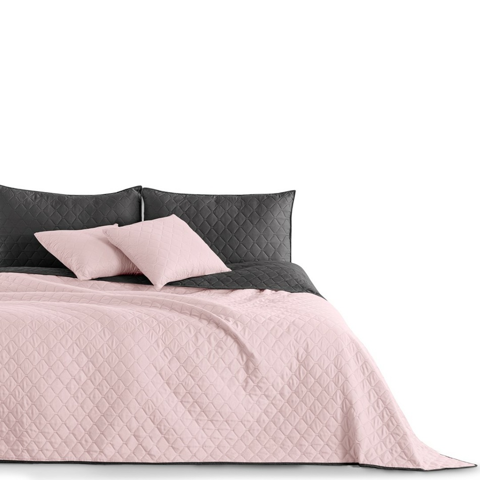 DecoKing Axel ágytakaró rózsaszín/acél, 170 x 210 cm