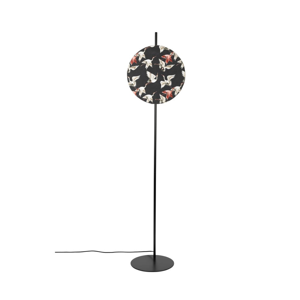 Fekete állólámpa textil búrával (magasság 158 cm) Jaylee – White Label
