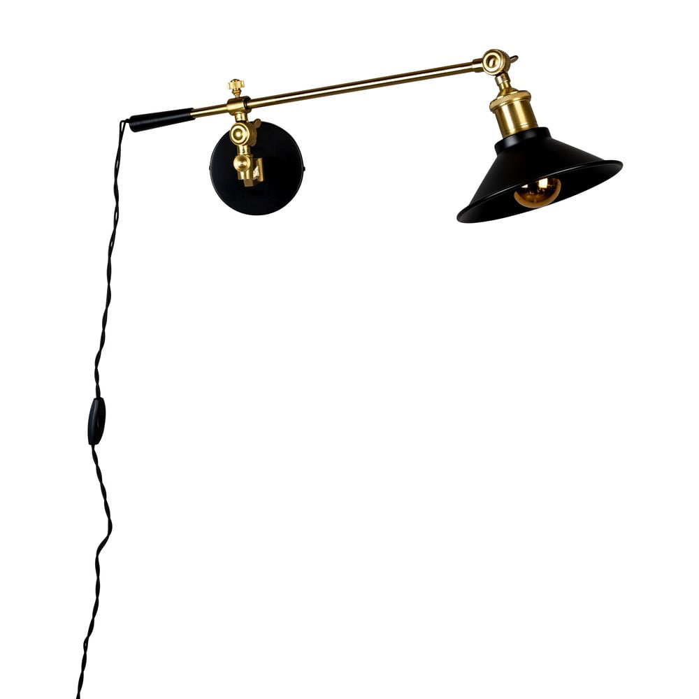 Fekete-aranyszínű fali lámpa Penelope – Dutchbone