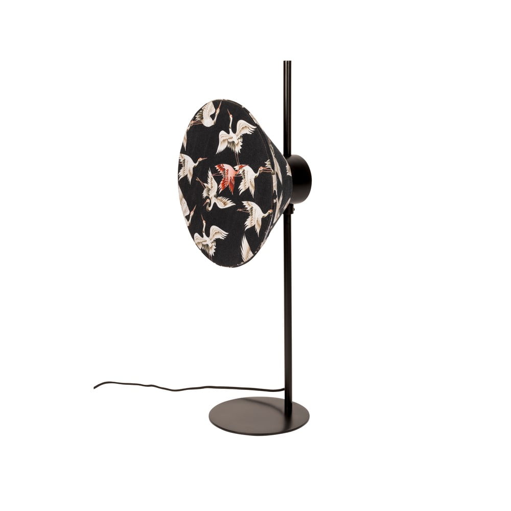 Fekete asztali lámpa textil búrával (magasság 71 cm) Jaylee – White Label
