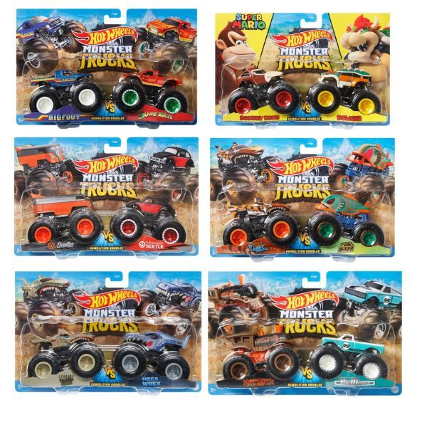 Hot Wheels: Monster Trucks kisautók - 2 db-os csomag, többféle