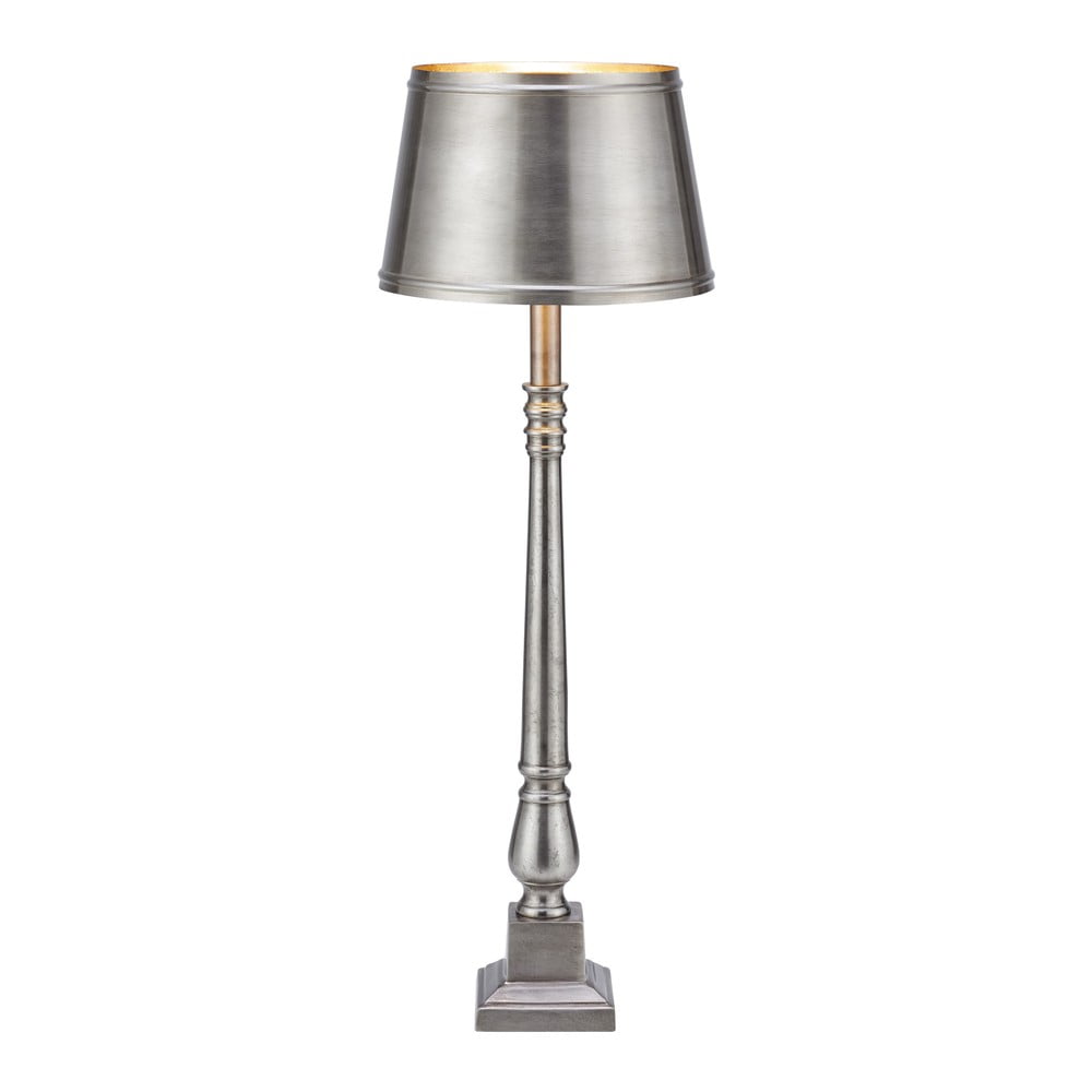Matt ezüstszínű asztali lámpa fém búrával (magasság 66 cm) Metallo – Markslöjd