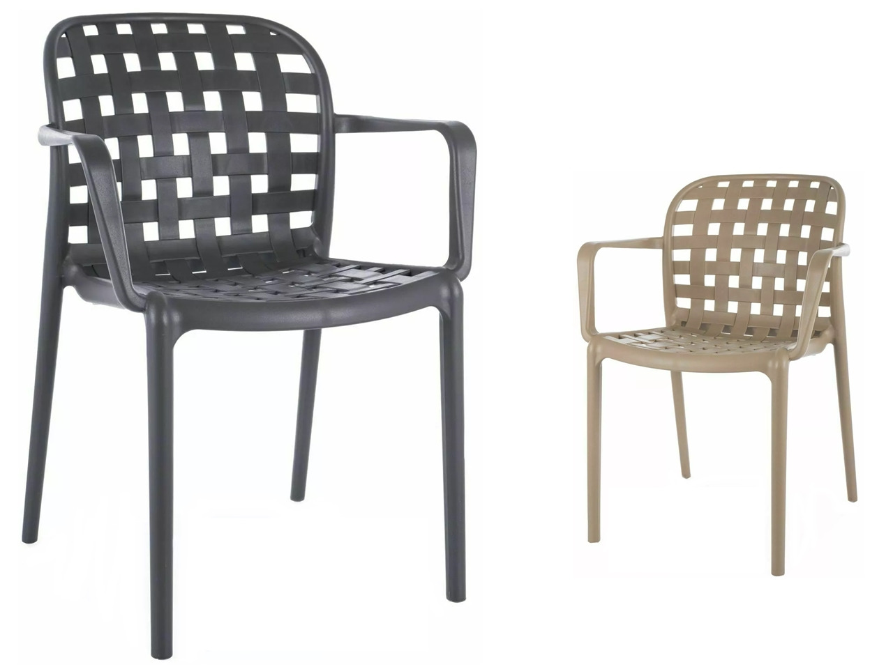 SIG-Strip II modern rakásolható műanyag szék karfákkal
