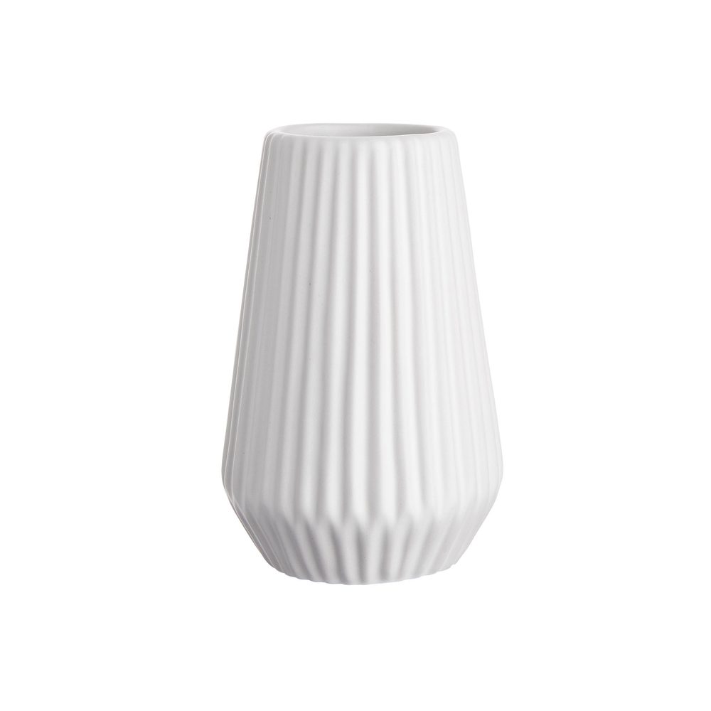 RIFFLE kerámia váza, fehér 13,5 cm
