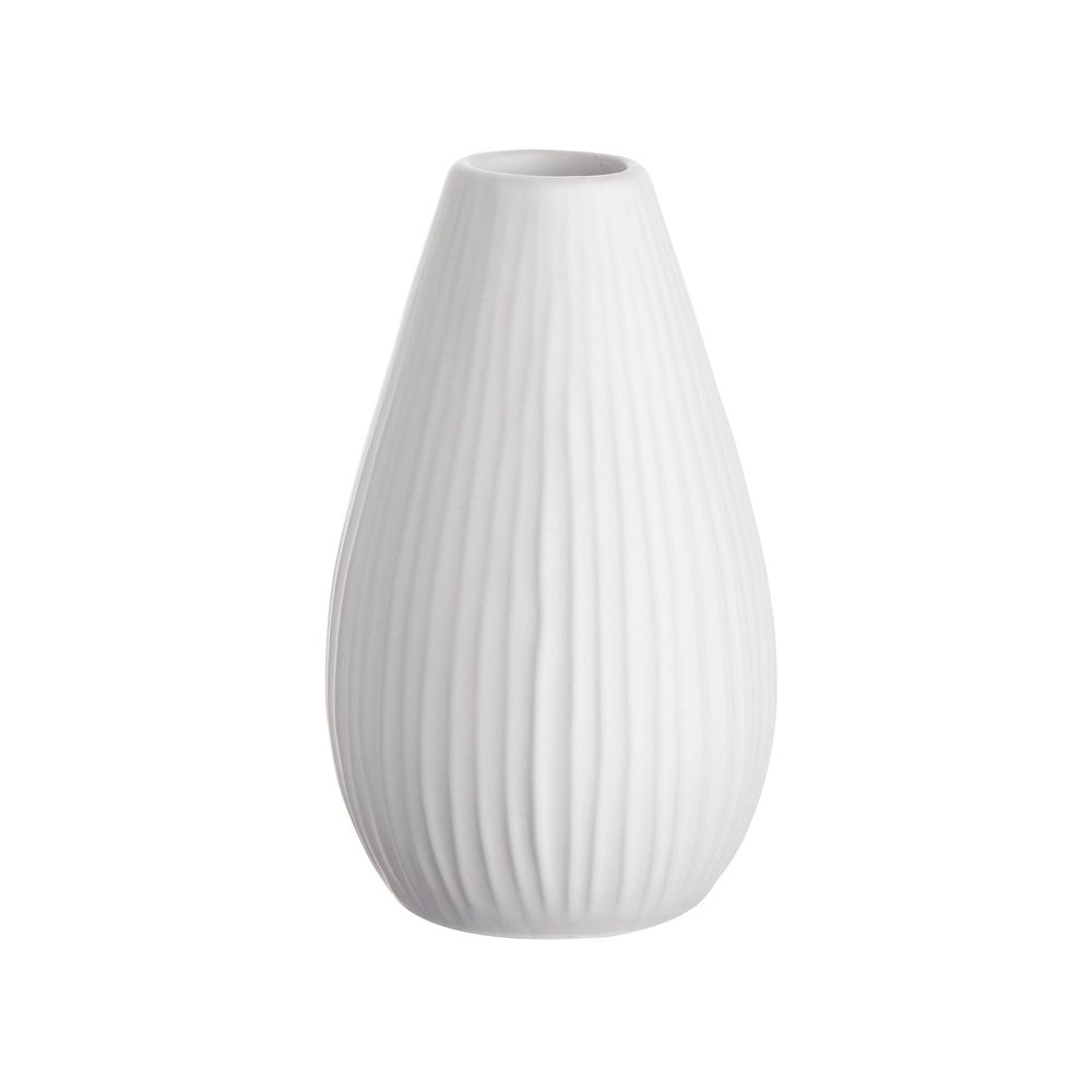 RIFFLE kerámia váza, fehér 15,5 cm