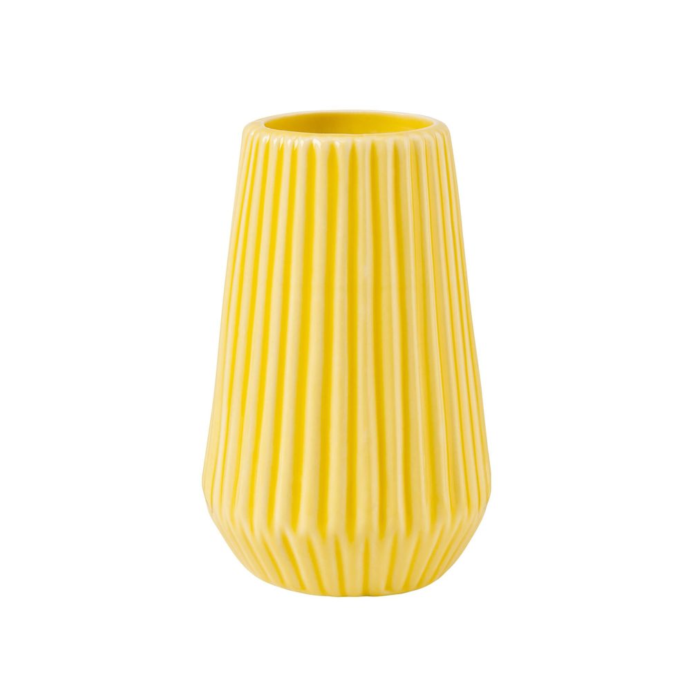 RIFFLE váza, citromsárga 13,5 cm