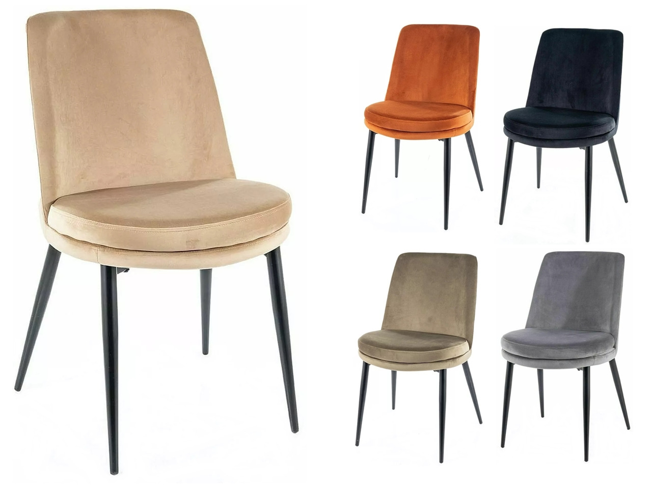 SIG-Kayla Velvet modern fémvázas szék