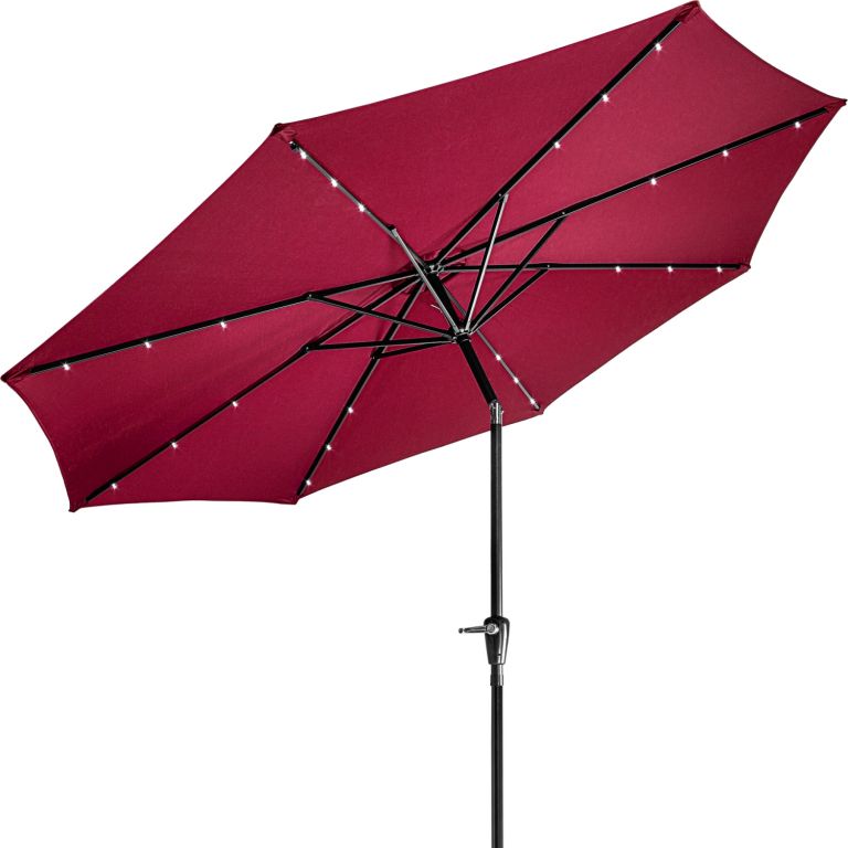 STILISTA Kerti napernyő 3 m összecsukható piros fogantyúval