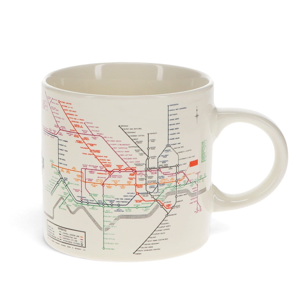 Bézs kerámia bögre 350 ml Heritage Tube Map – Rex London