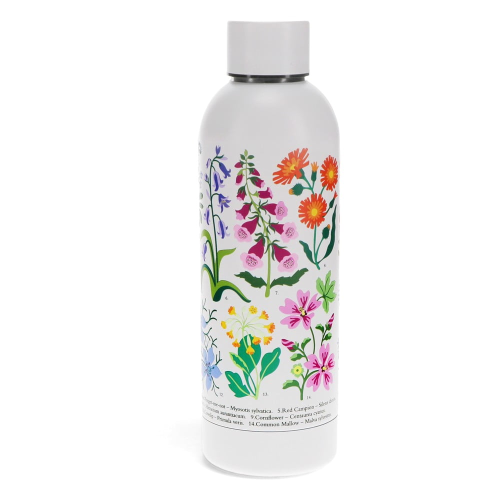 Fehér rozsdamentes acél ivópalack 500 ml Wild Flowers – Rex London