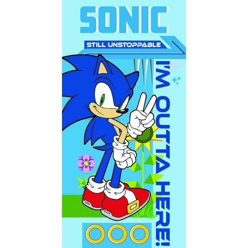 Megállíthatatlan Sonic a sündisznó gyerek törölköző, 70 x 140 cm
