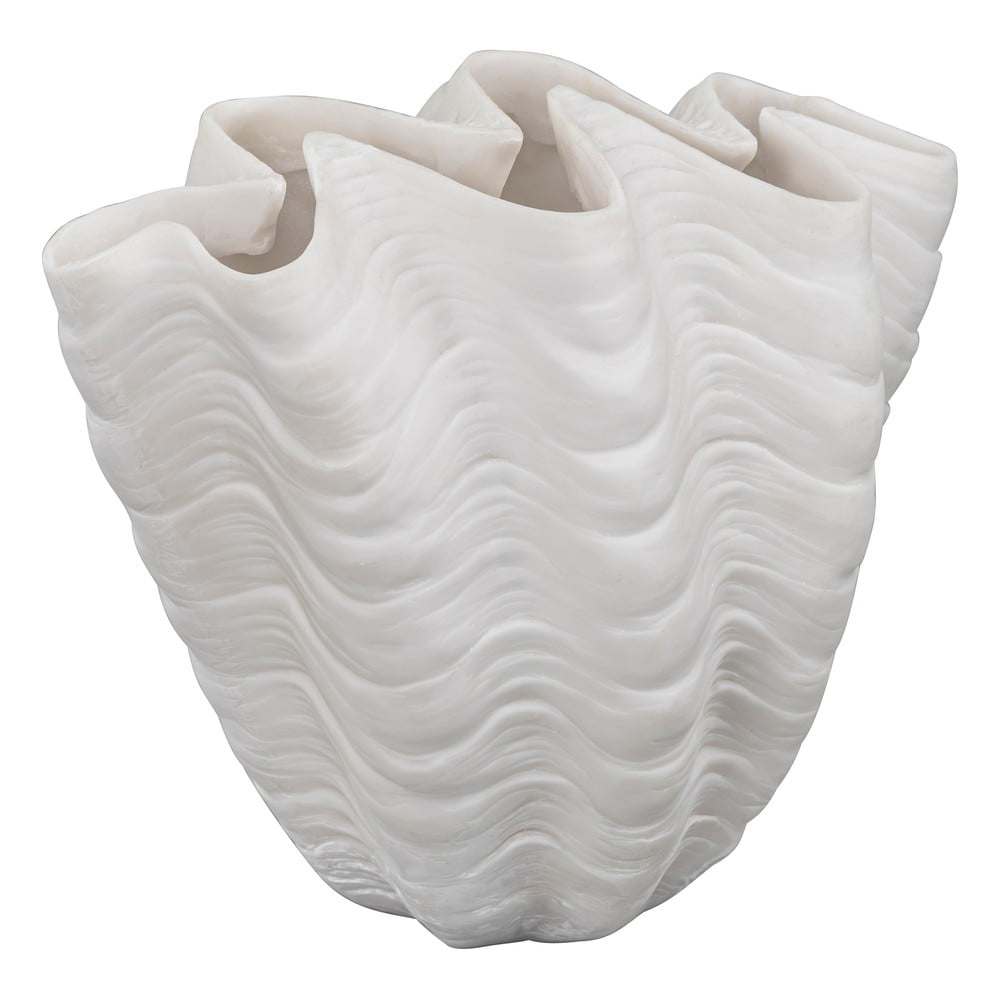 Fehér poligyanta váza (magasság 22 cm) Shell – Mette Ditmer Denmark