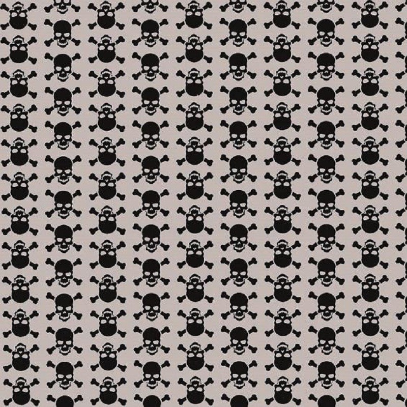 Ezüst fekete koponyák mintás öntapadós tapéta