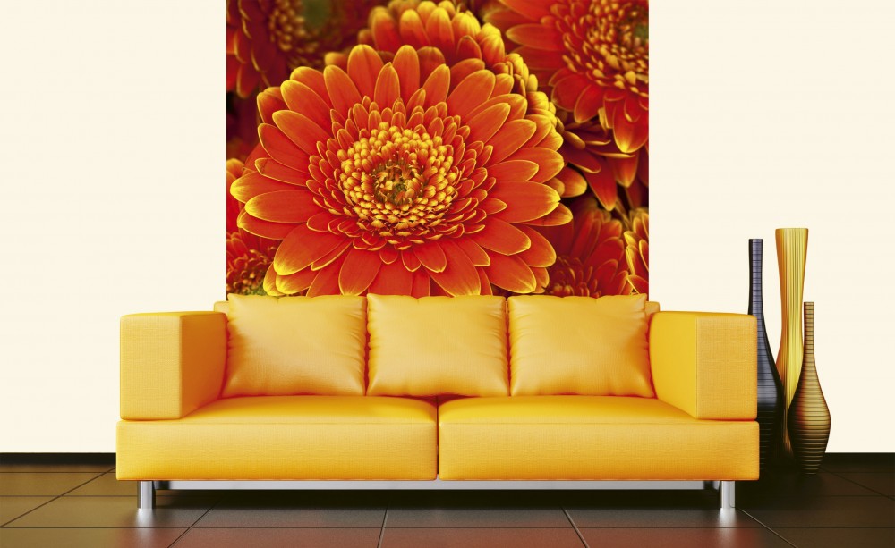 Narancssárga virágok, poszter tapéta 225*250 cm