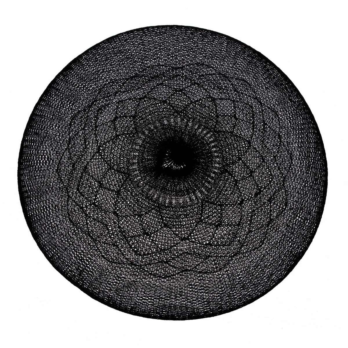 Asztalterítő Mandala fekete, 38 cm