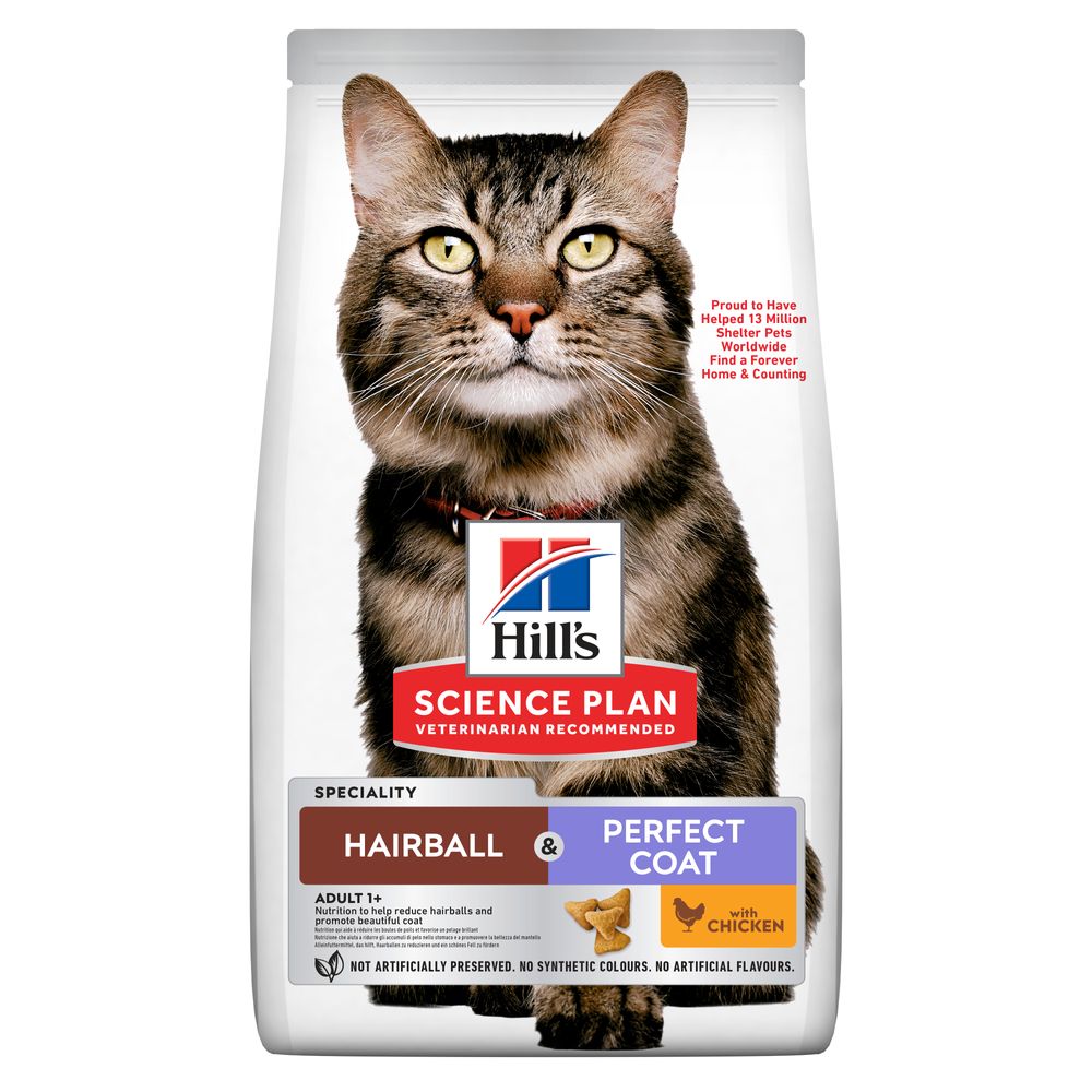 1,5kg Hill's Science Plan Adult Hairball & Perfect Coat csirke nedves macskatáp