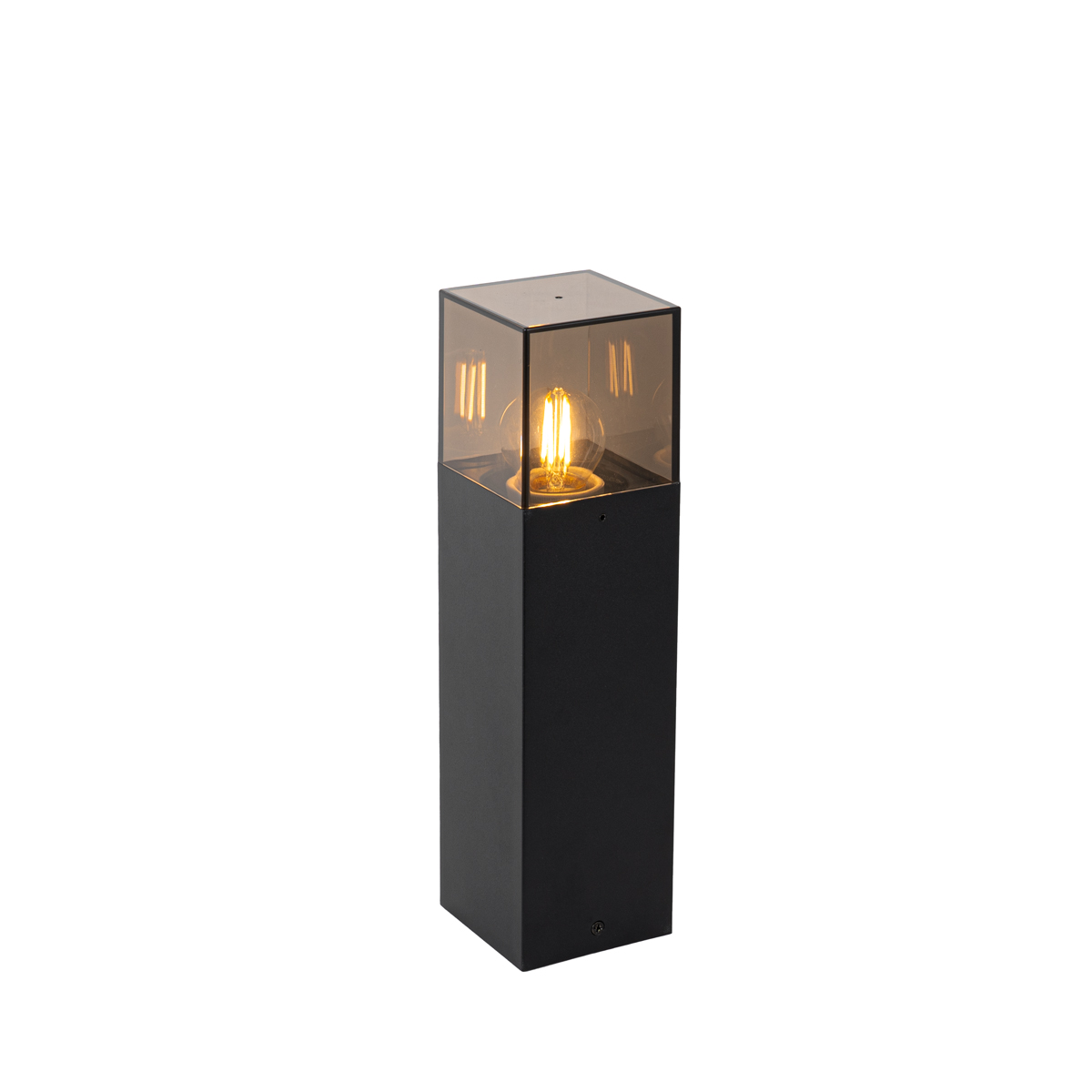 Álló kültéri lámpa fekete füstös búrával 30 cm - Denmark