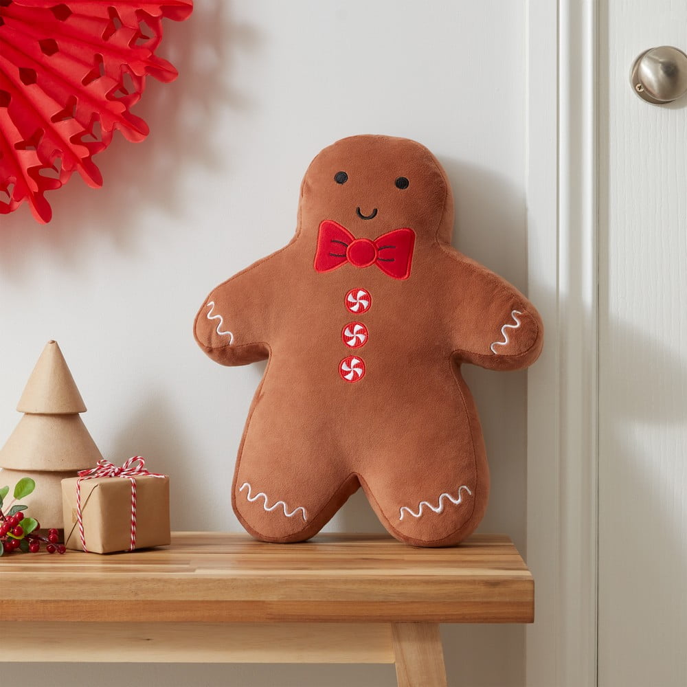 Bársony díszpárna karácsonyi mintával 28x37 cm Gingerbread – Catherine Lansfield