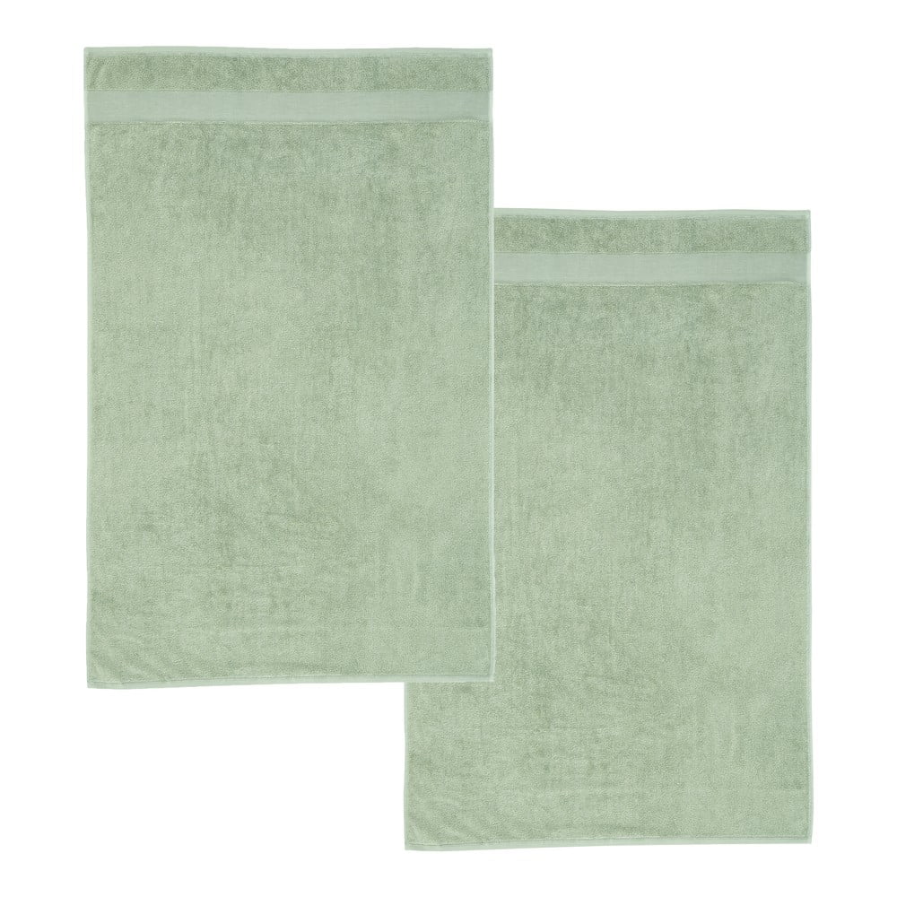 Zöld frottír pamut fürdőlepedő szett 2 db-os 90x140 cm Anti-Bacterial – Catherine Lansfield