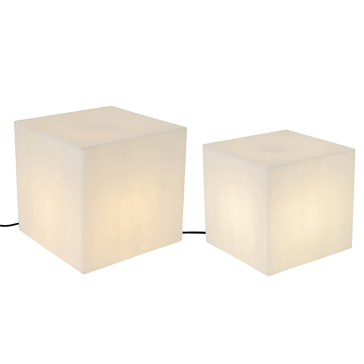 Set van 2 buiten vloerlampen wit 30 en 38 cm vierkant IP44 - Nura