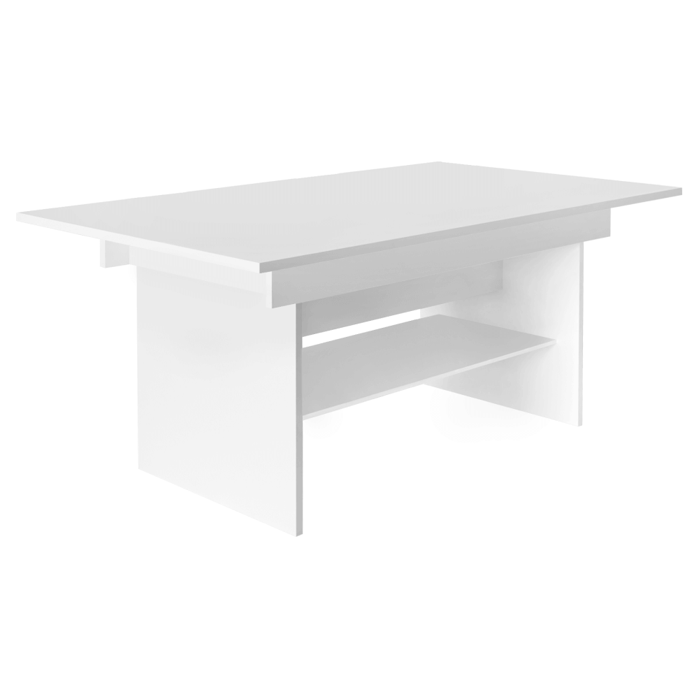 Kihúzható étkező-/dohányzóasztal, fehér, 120/160x70 cm, LAVKO