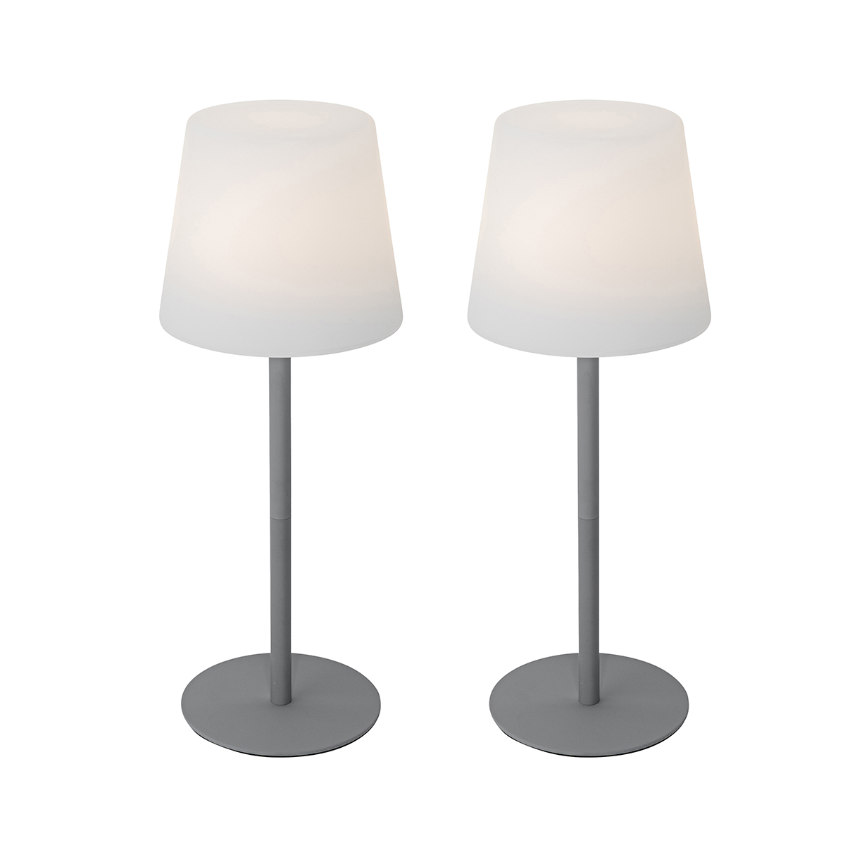 Set van 2 tafellampen grijs oplaadbaar 40 cm IP54 - Jude