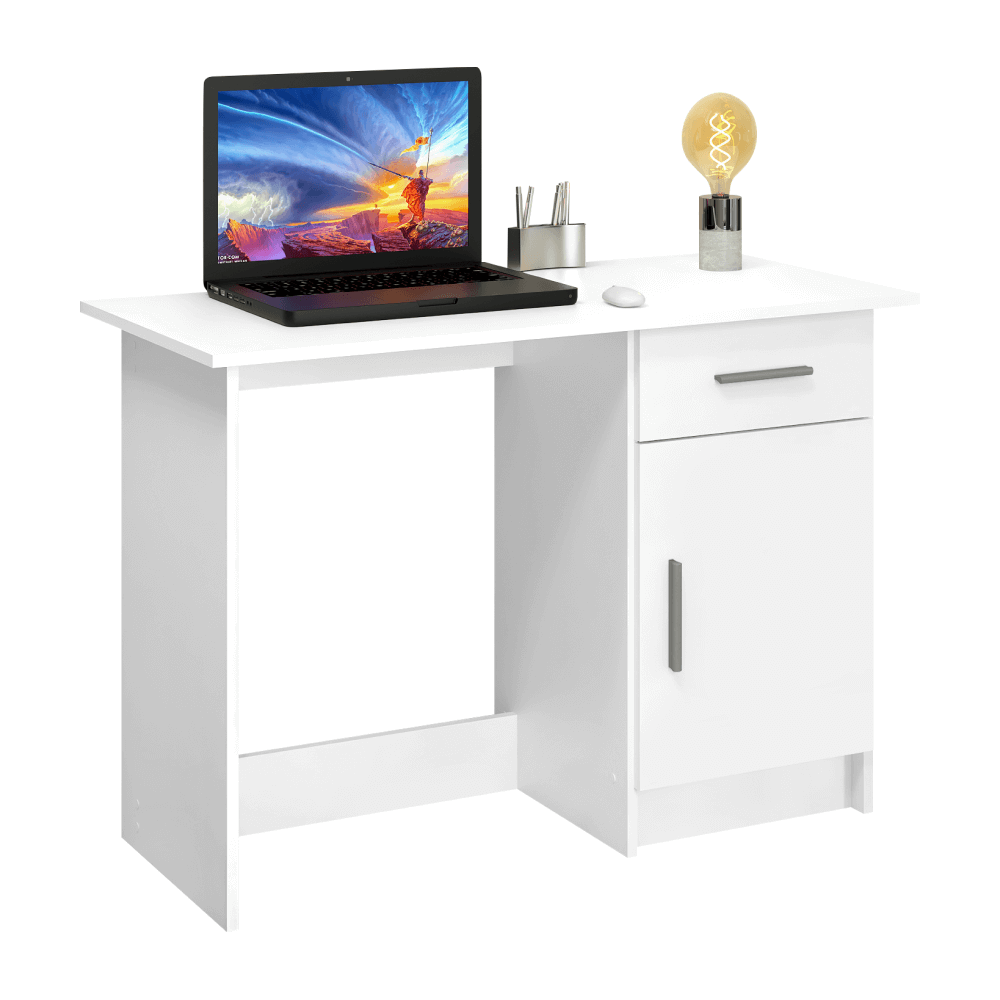 Univerzális PC asztal, fehér, SIRISS NEW