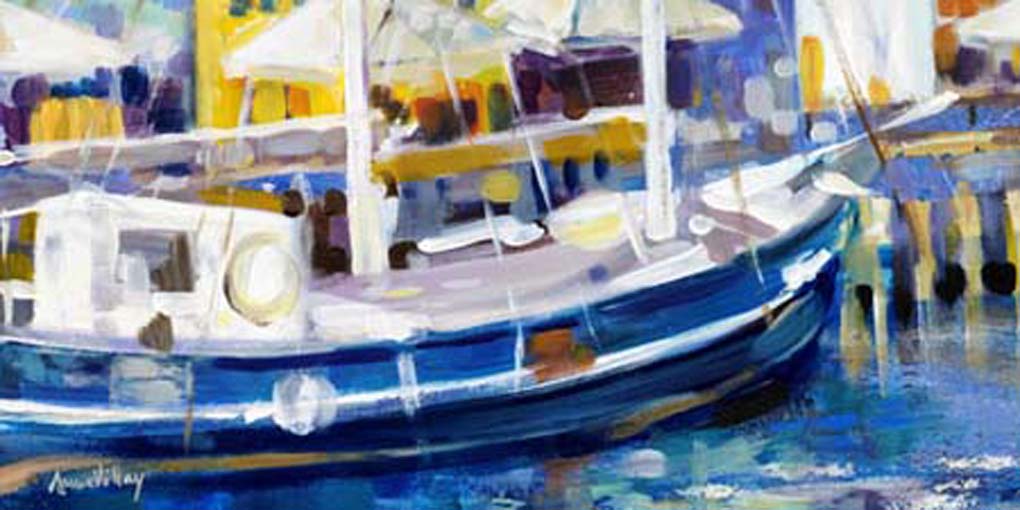 Hajós út - kézzel festett olajfestmény
