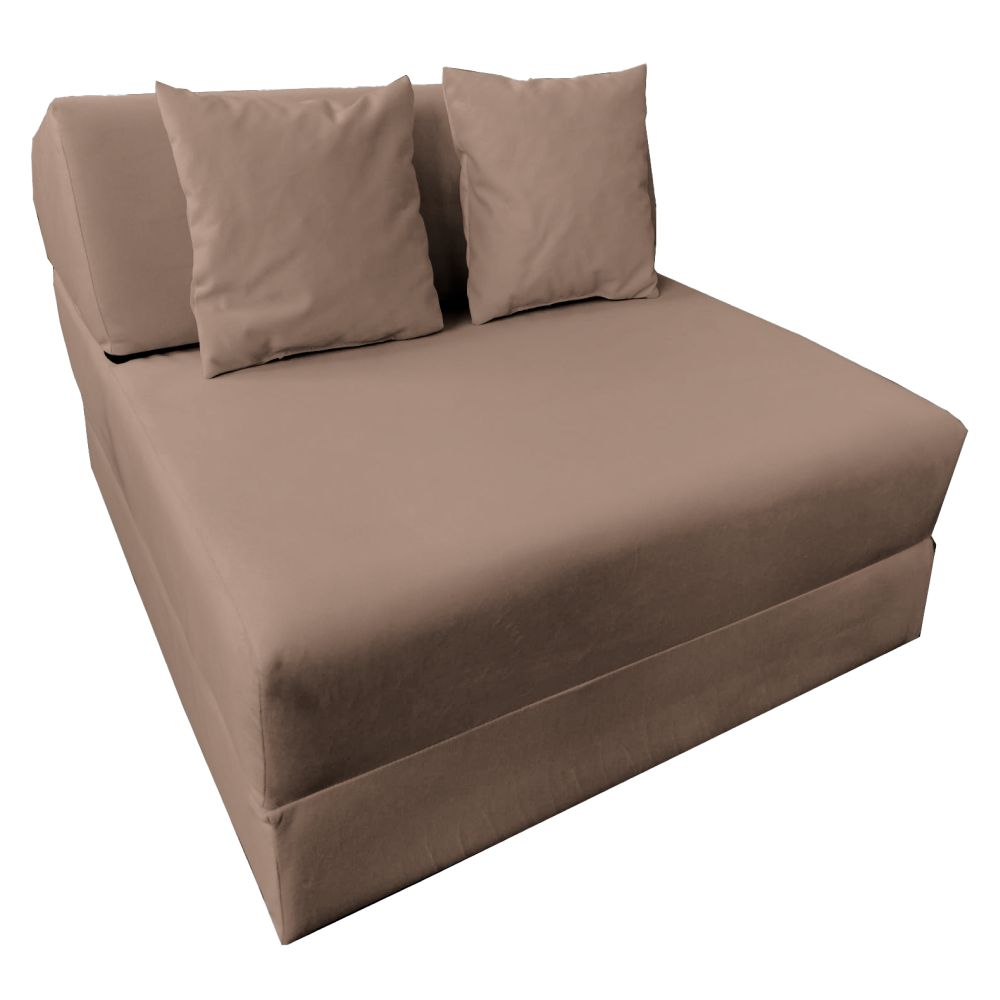 Összecsukható matrac/fotel, 2v1, barna, PELOS