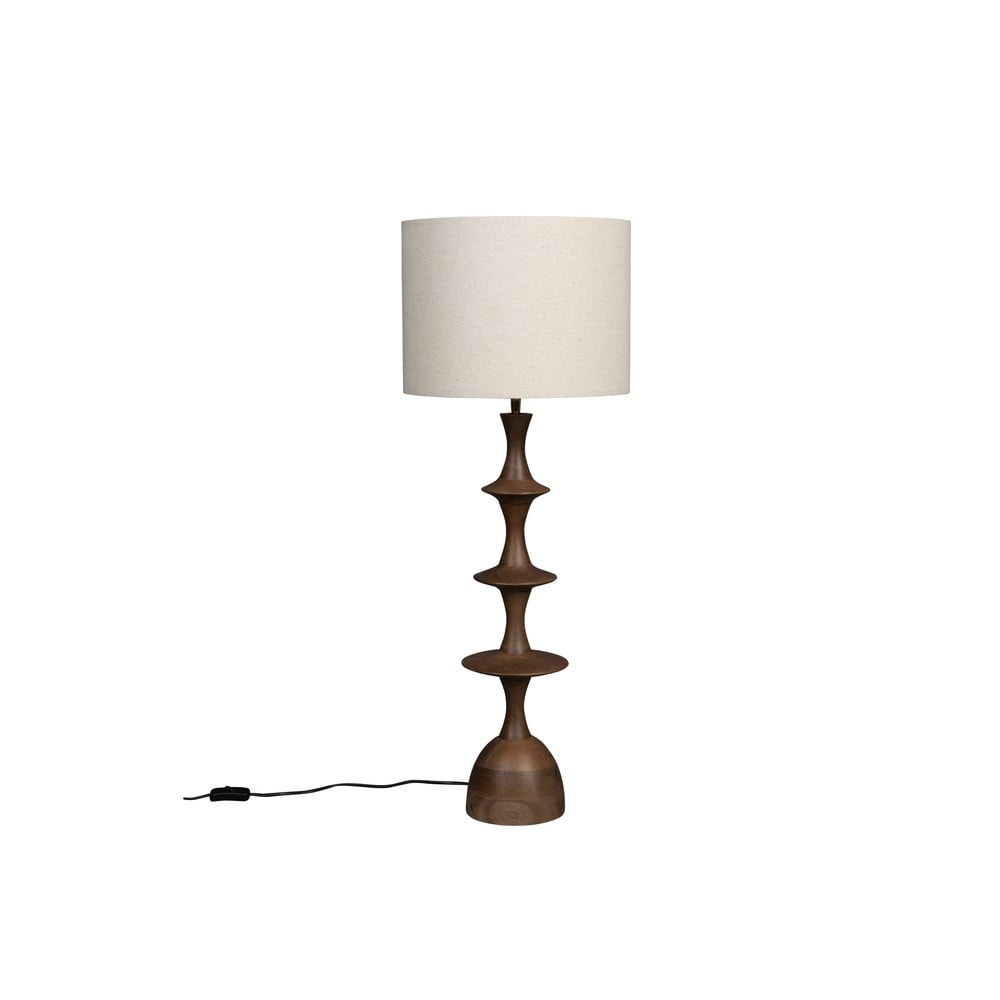 Barna-krémszínű asztali lámpa textil búrával (magasság 90 cm) Cath – Dutchbone