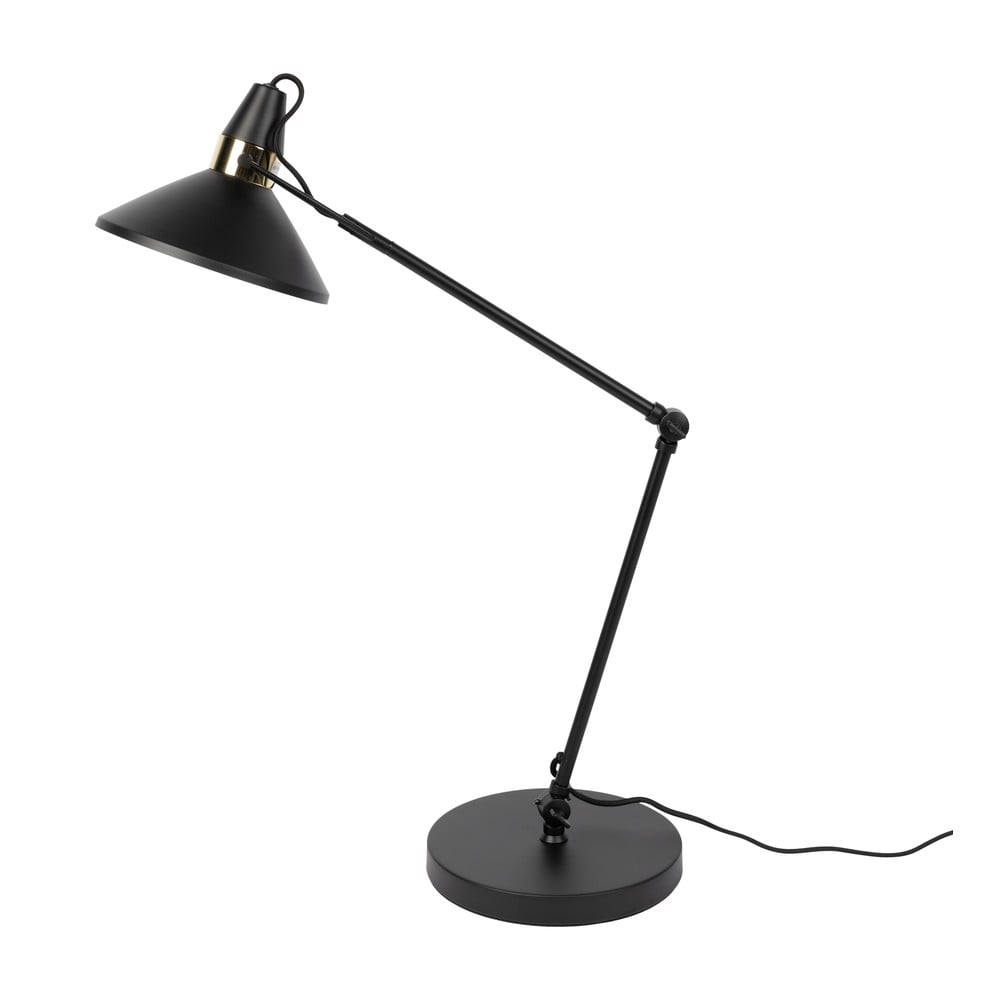 Fekete asztali lámpa fém búrával (magasság 70 cm) Jona – White Label