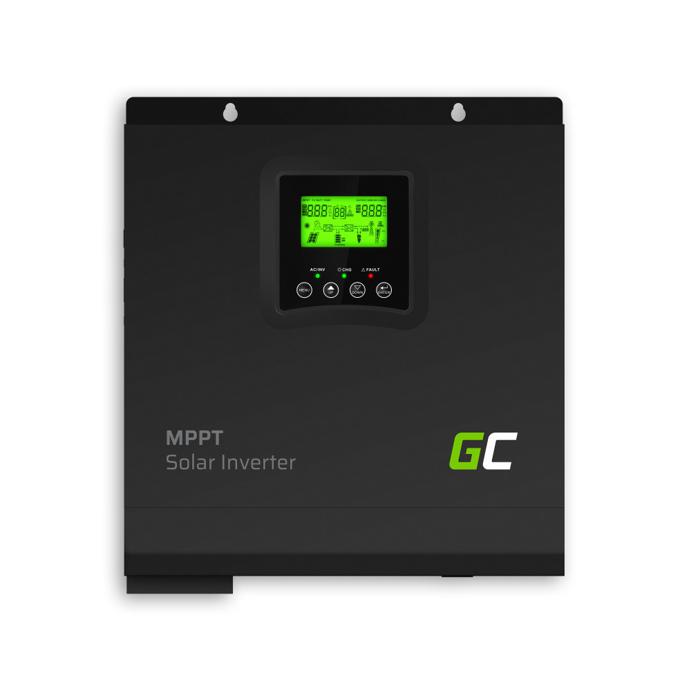 Green Cell szigetüzemű napelemes inverter beépített MPPT töltésvezérlővel 24VDC 230VAC 3000W tiszta szinuszos INVSOL02 Ingyen Beállítással