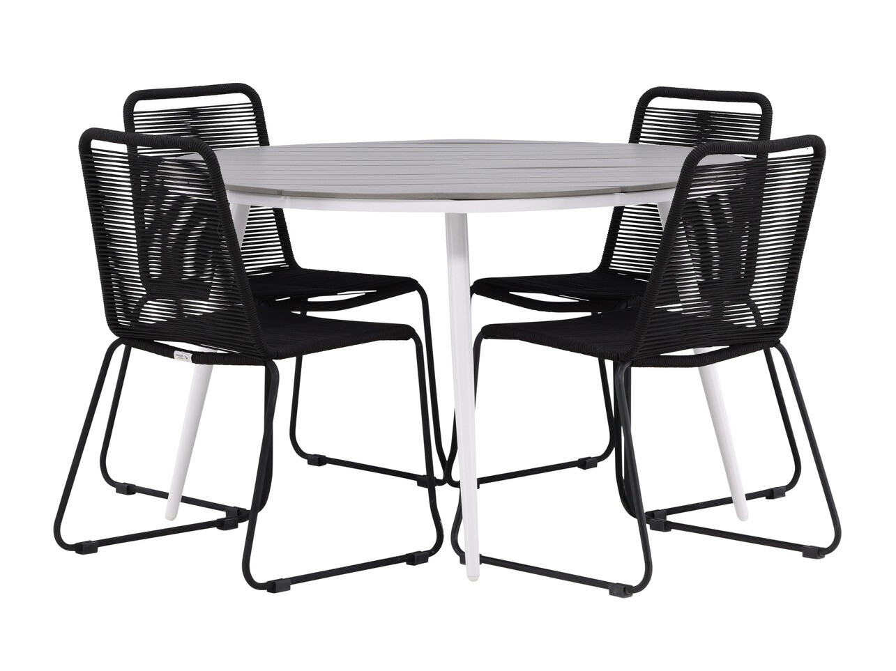 Asztal és szék garnitúra Dallas 3925 (Fehér + Szürke)