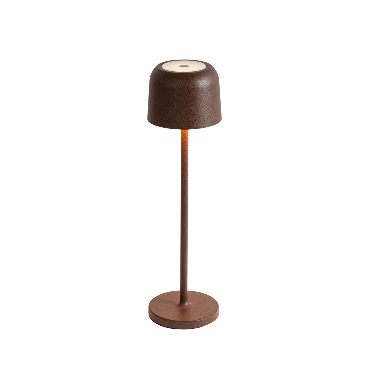 Újratölthető gomba alakú asztali lámpa rozsdabarna töltőállomással - Raika