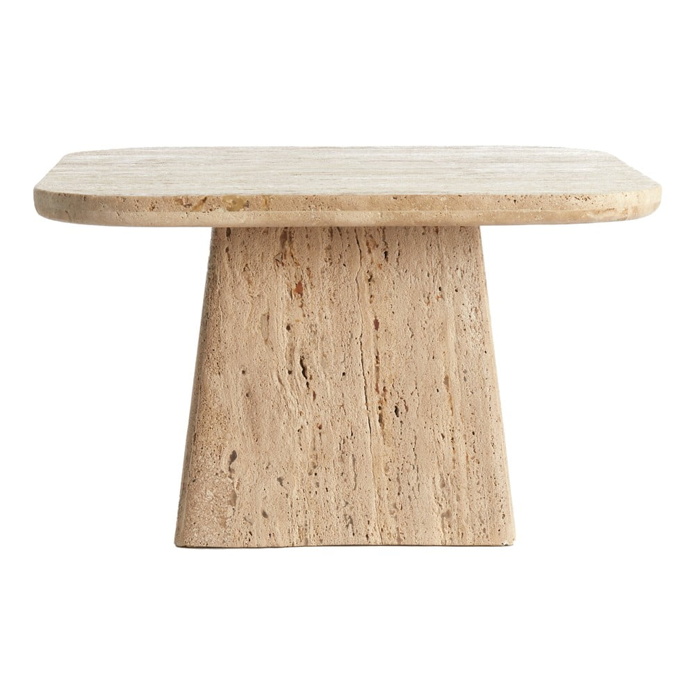 Bézs dohányzóasztal kő asztallappal 60x60 cm Kepami – Light & Living