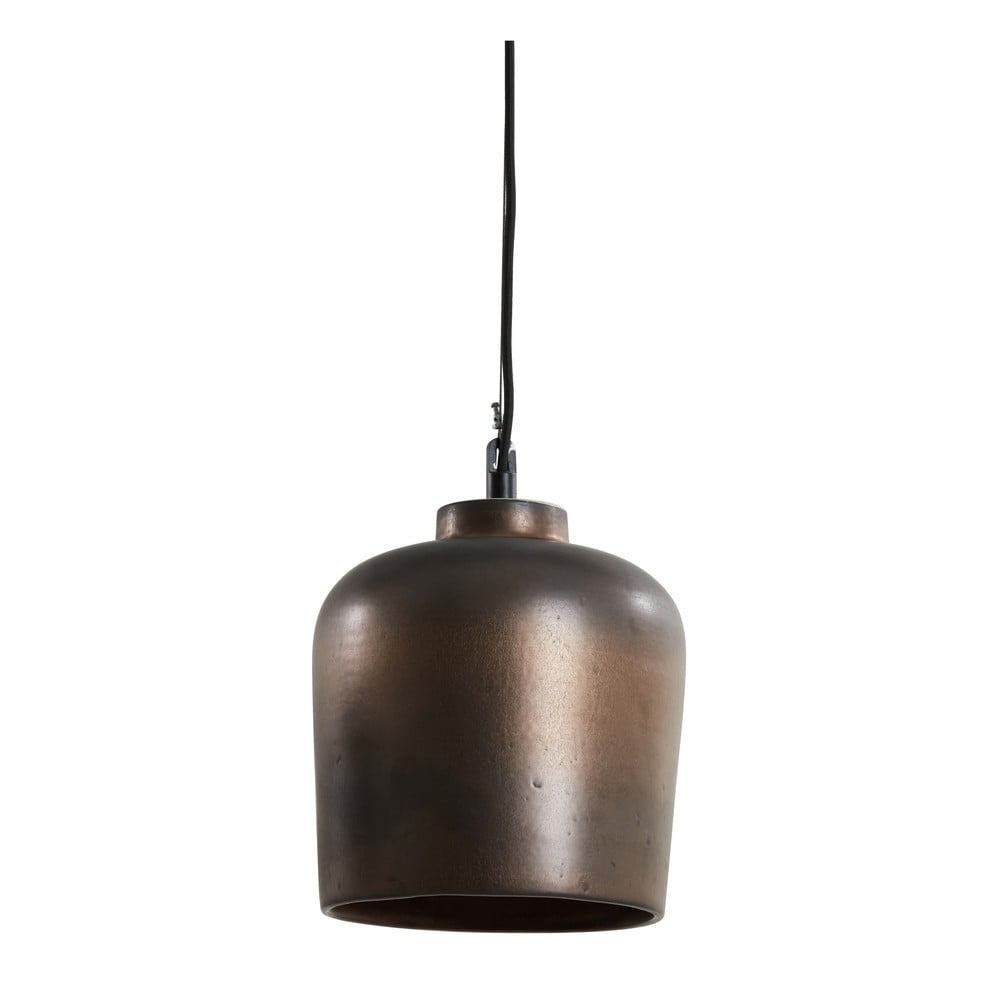 Bronzszínű függőlámpa kerámia lámpaernyővel ø 22,5 cm Dena – Light & Living